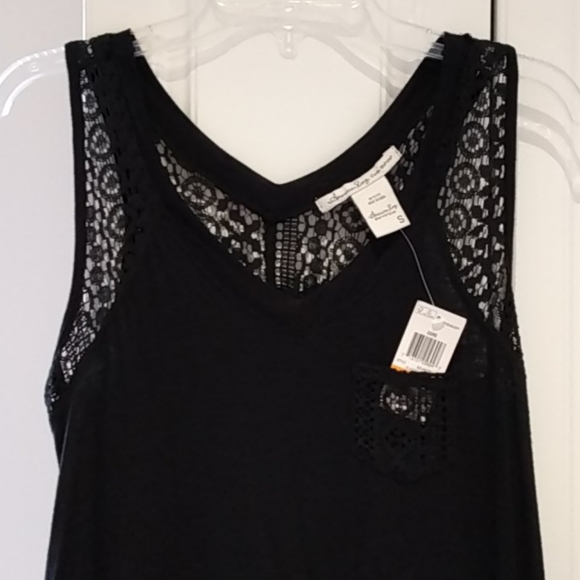 New American Rag Asymmetrical Black Sleeveless Top - Picture 3 of 6